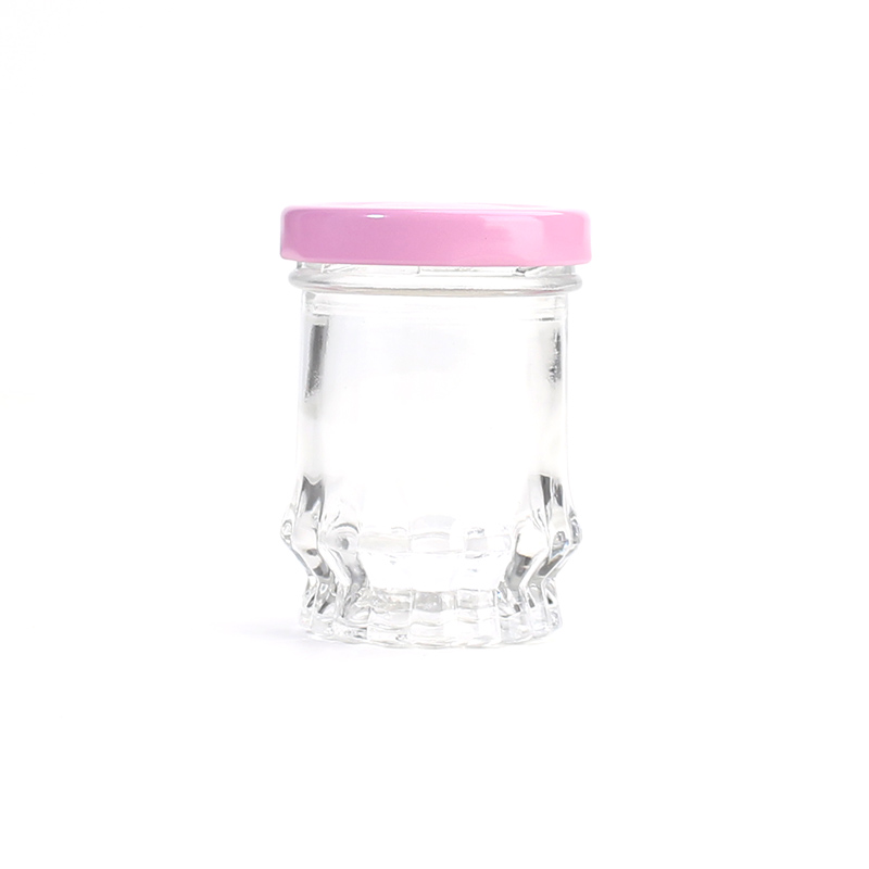 Lotus flower bottom 45ml 75ml 100ml glass jars for honey bird nest pudding yogurt with screw top lid