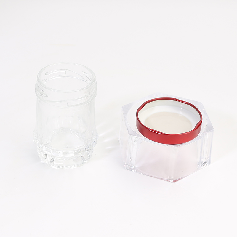 Lotus flower bottom 45ml 75ml 100ml glass jars for honey bird nest pudding yogurt with screw top lid