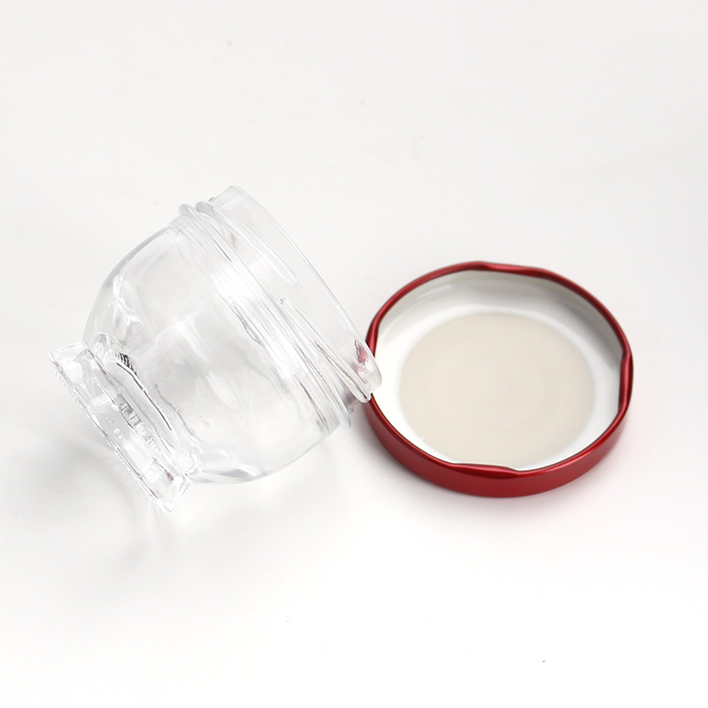 Lotus flower bottom 50ml 75ml 100ml glass jars for honey bird nest pudding yogurt with screw metal lid