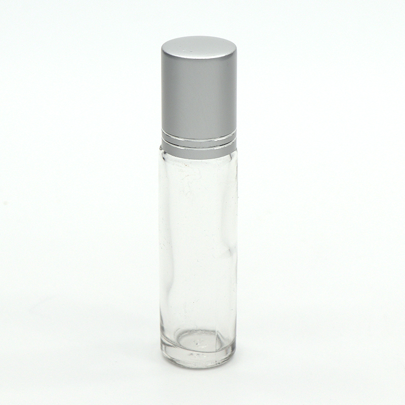 Low MOQ 10ml Perfume Matte Black Clear Glass Roller essential Oil Bottles with lid