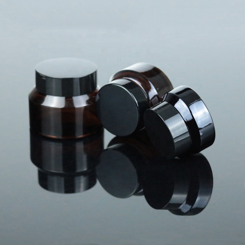 Low MOQ 15g 30g 1oz 50g Dark Lip Balm Oblique Container Empty Slant Amber Cosmetic Glass Jars Containers (GJM44)