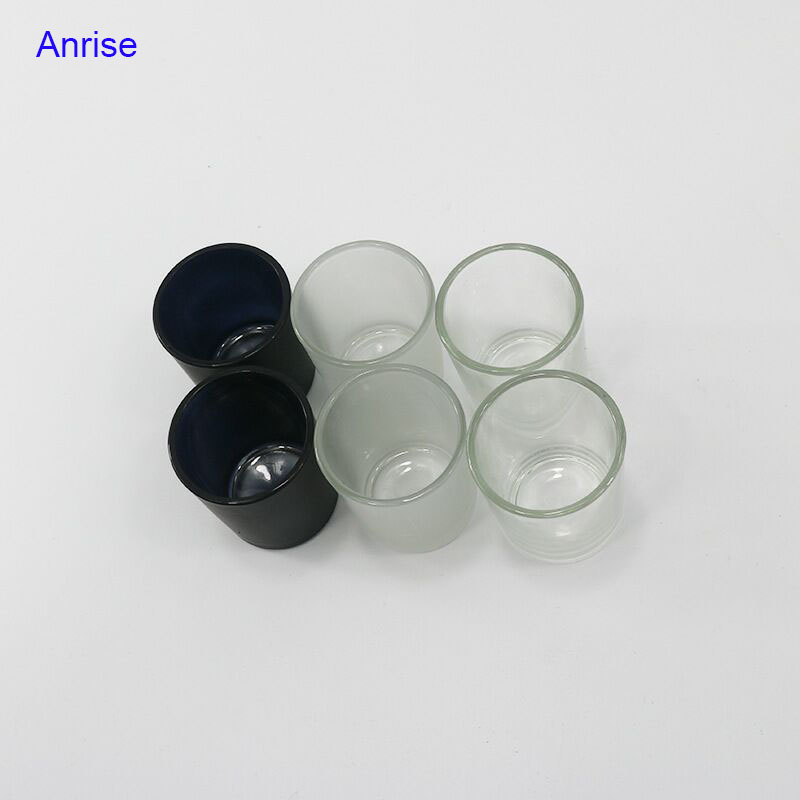 Low MOQ 200ml Empty Transparent Frosted White Glass Candle Jar Holders Matte Black Glass Candle Cup Packaging