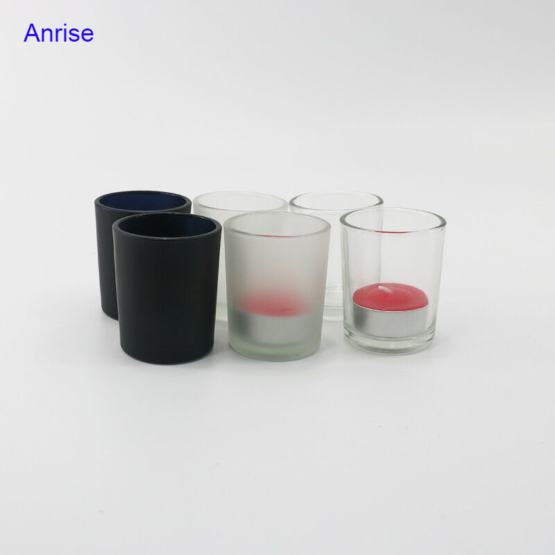 Low MOQ 200ml Empty Transparent Frosted White Glass Candle Jar Holders Matte Black Glass Candle Cup Packaging