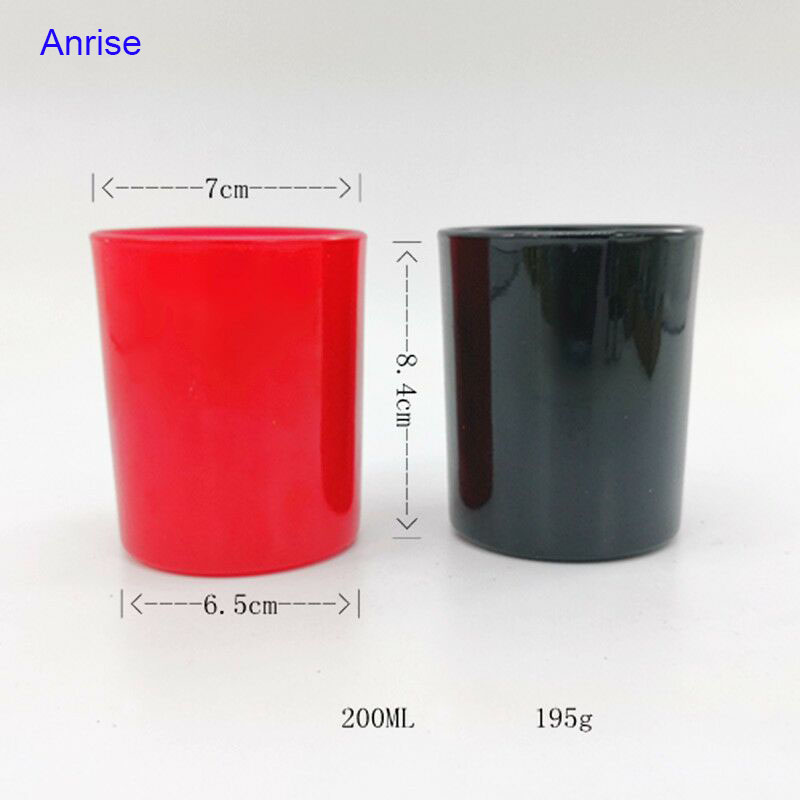 Low MOQ 200ml Empty Transparent Frosted White Glass Candle Jar Holders Matte Black Glass Candle Cup Packaging