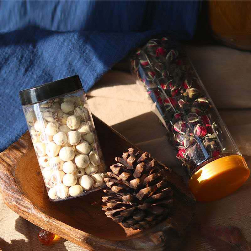 Low MOQ 20g 30g 50g 100g 120g 150g 200g 250g 300g 400g clear plastic PET scrub sugar spice jar with black lid