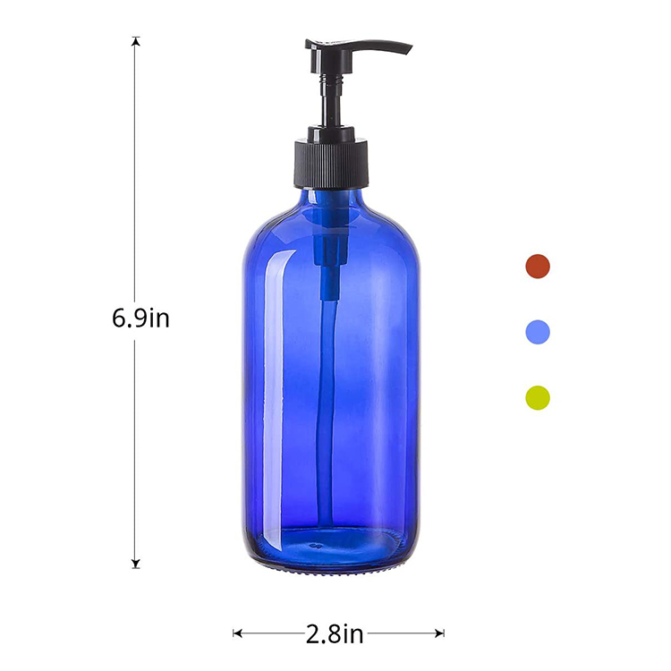 Low MOQ 250ml and 500ml Liquid Lotion Body Skin and Hair Glass Lotion Pump Bottle Glass Soap Dispenser Bottle