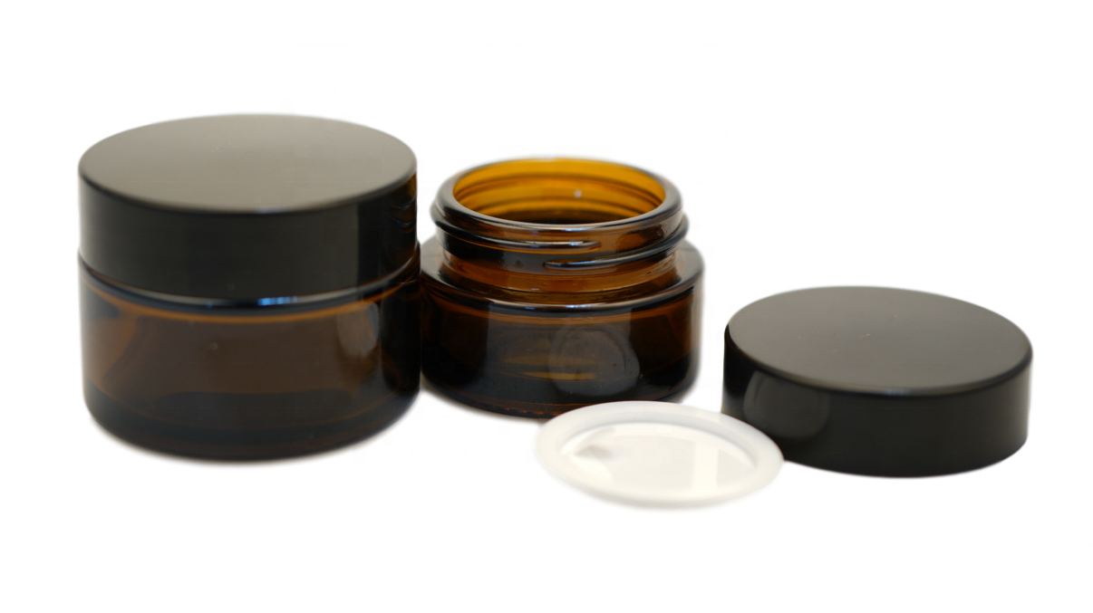 Low MOQ 30g 50g 100g Glass Amber Brown Cosmetic Face Cream Glass Candle jar