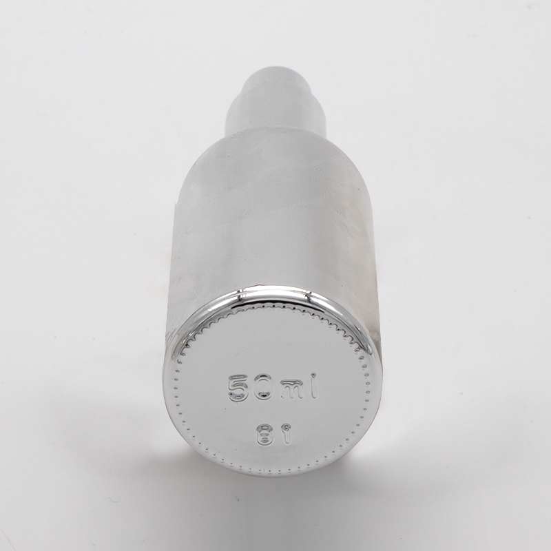 Low MOQ 30ml 50ml 100ml beautiful Silver color glass bottles with spray and lotion pump