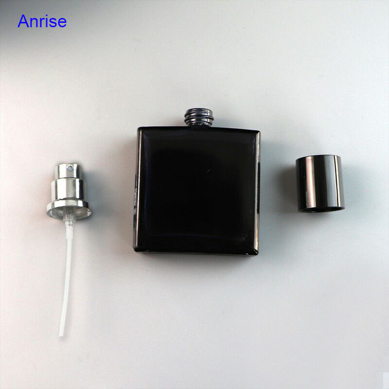 Low MOQ 30ml Dark Blue Glass Rectangle Screw Cap Men Cologne Perfume Spray Bottles