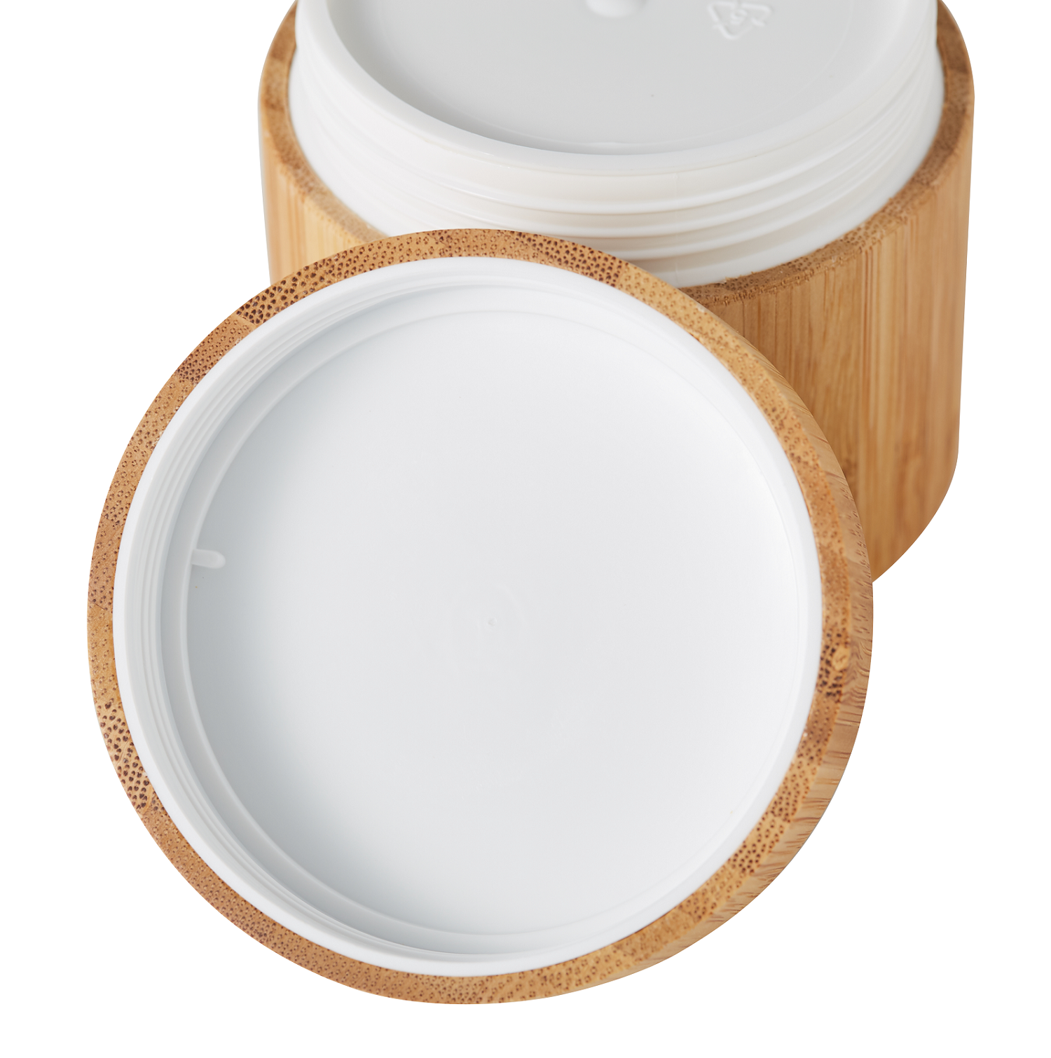 Low MOQ 50g echo friendly inner PP bamboo cosmetic jar