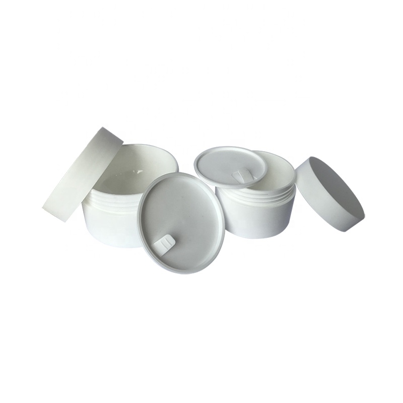 Low MOQ 50g small empty glossy matt white cosmetic packaging plastic cream jar