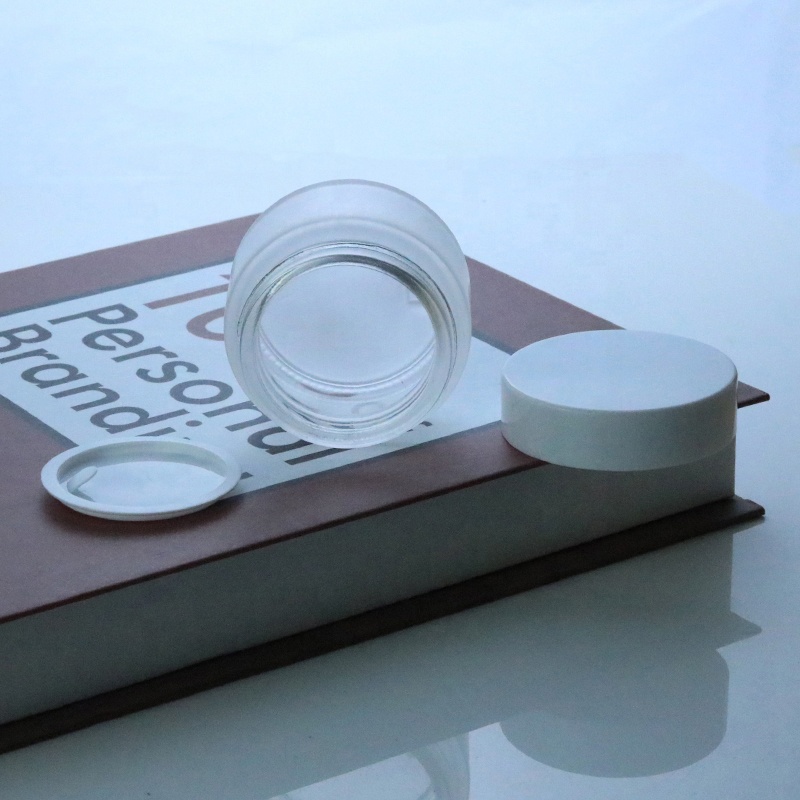 Low MOQ 5g 10g 20g 30g 50g empty round frosted glass cream jar (GJM22)