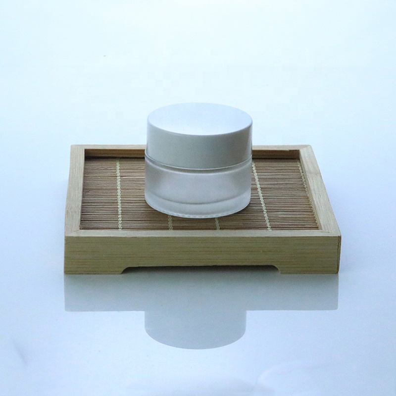 Low MOQ 5g 10g 20g 30g 50g empty round frosted glass cream jar (GJM22)