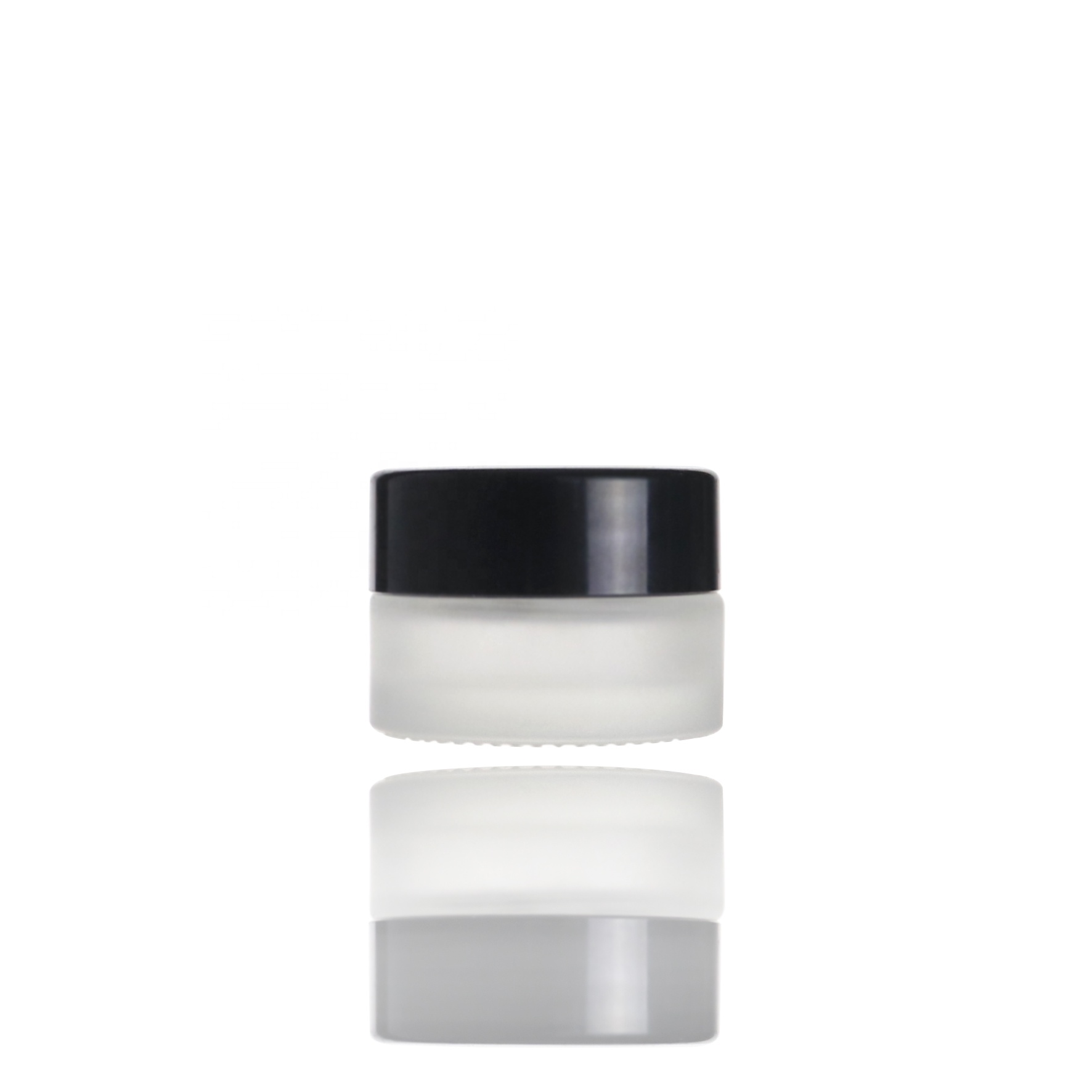 Low MOQ 5g frosted matte clear glass jar with lid