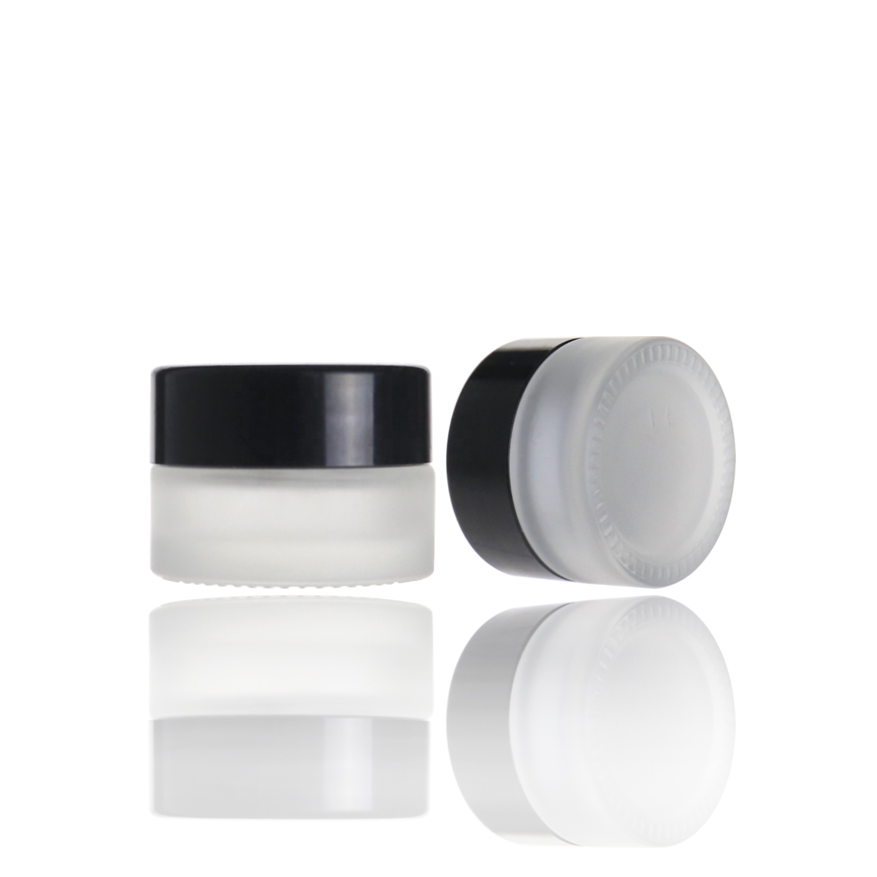 Low MOQ 5g frosted matte clear glass jar with lid