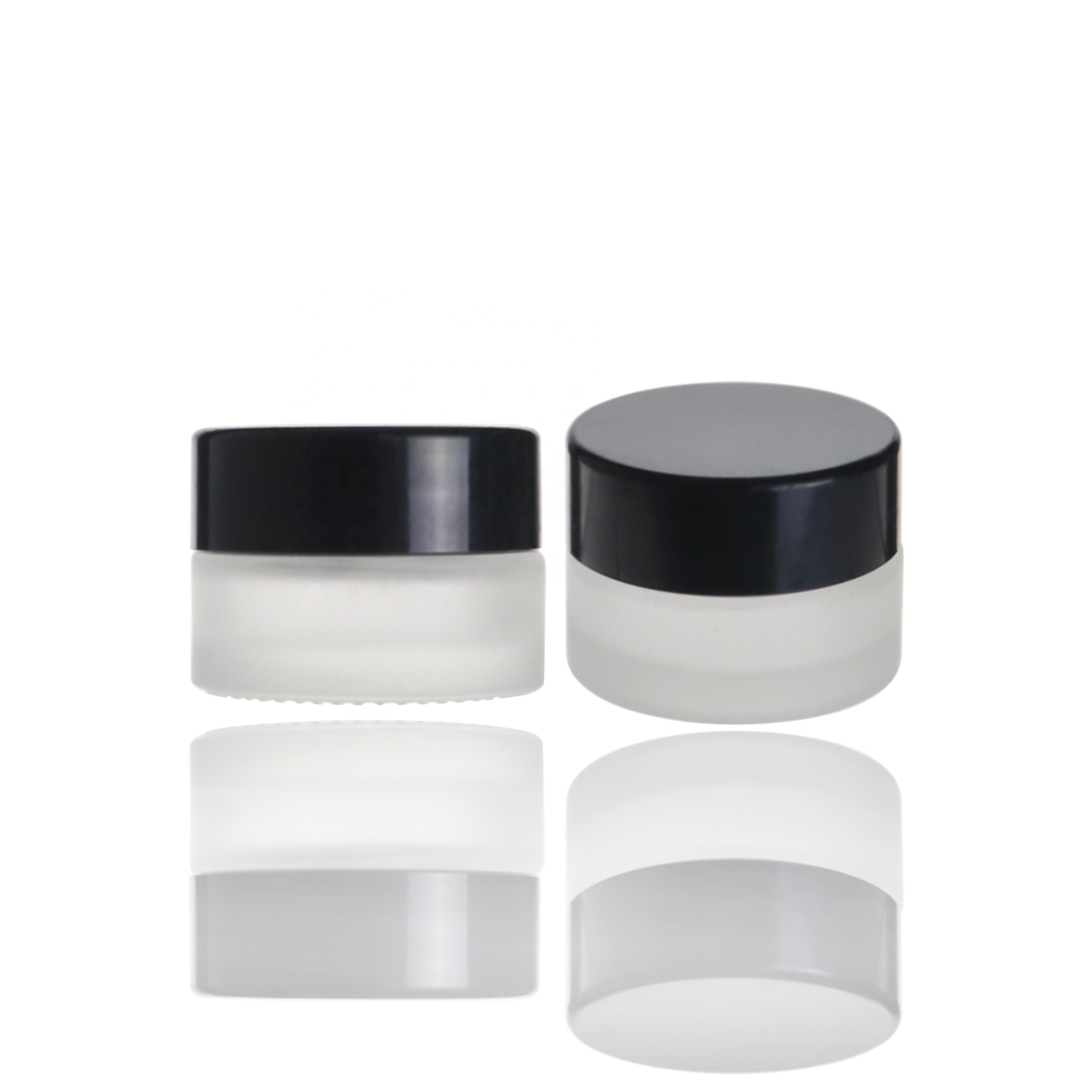 Low MOQ 5g frosted matte clear glass jar with lid