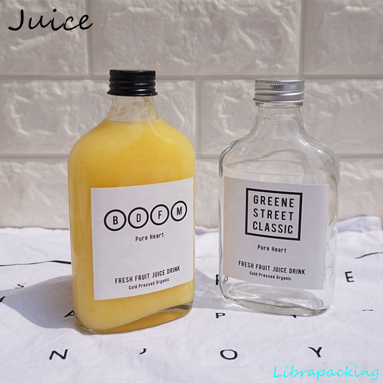 Low MOQ Custom Flat Shape Glass Wine Bottles 50ml 100ml 150ml 200ml 250ml