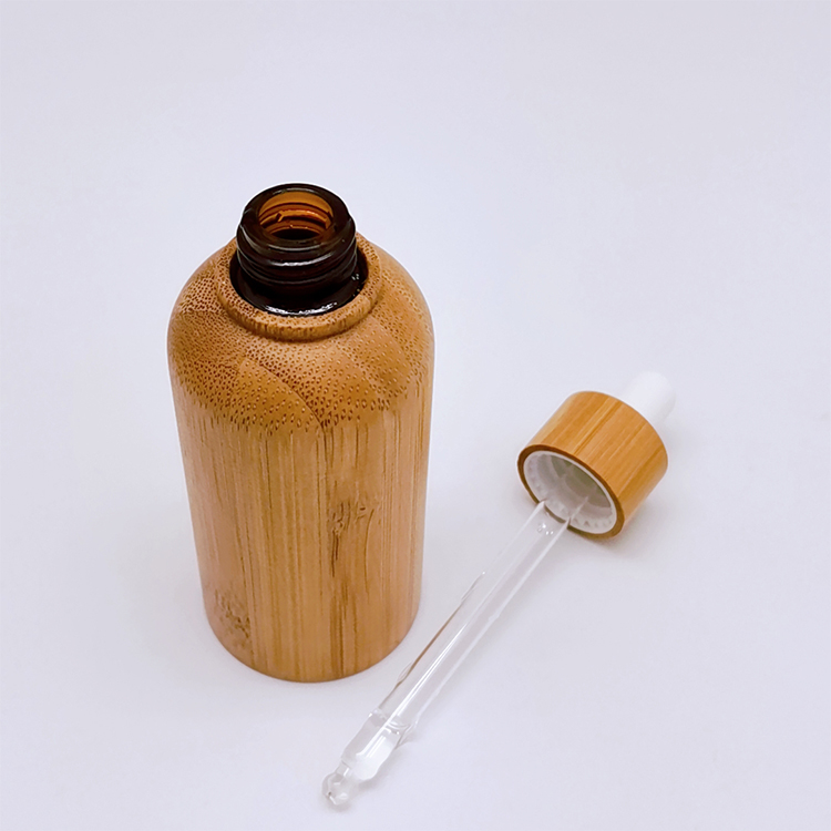 Low MOQ Ready to Ship 10 ml 15 ml 30 ml 50 ml Bamboo Essential Oil Bottle with Lid or Dropper