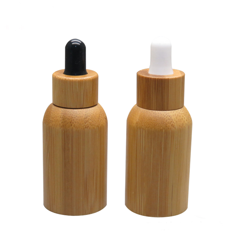 Low MOQ Ready to Ship 10 ml 15 ml 30 ml 50 ml Bamboo Essential Oil Bottle with Lid or Dropper