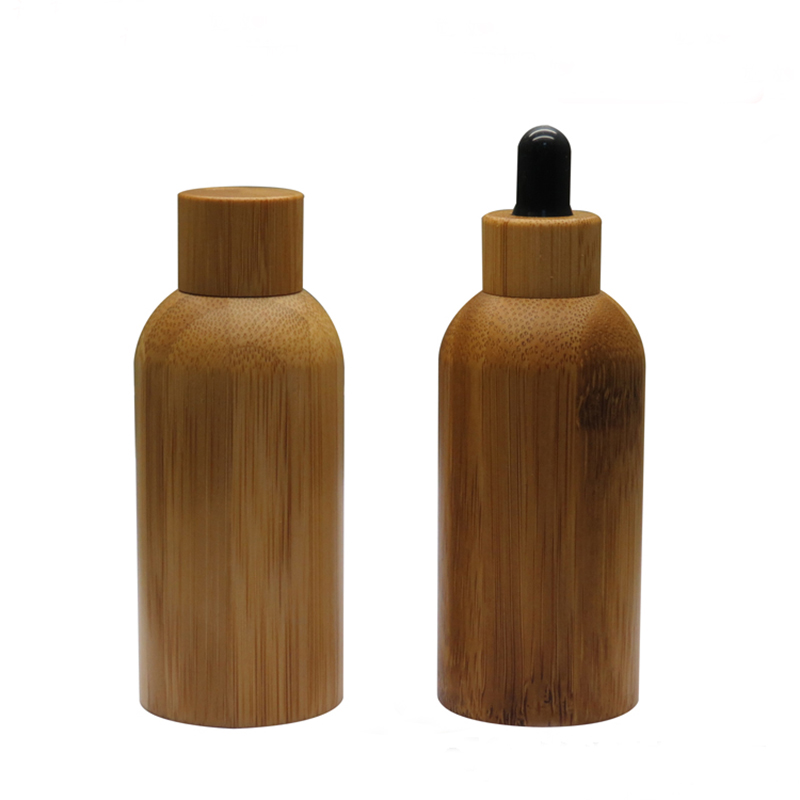 Low MOQ Ready to Ship 10 ml 15 ml 30 ml 50 ml Bamboo Essential Oil Bottle with Lid or Dropper
