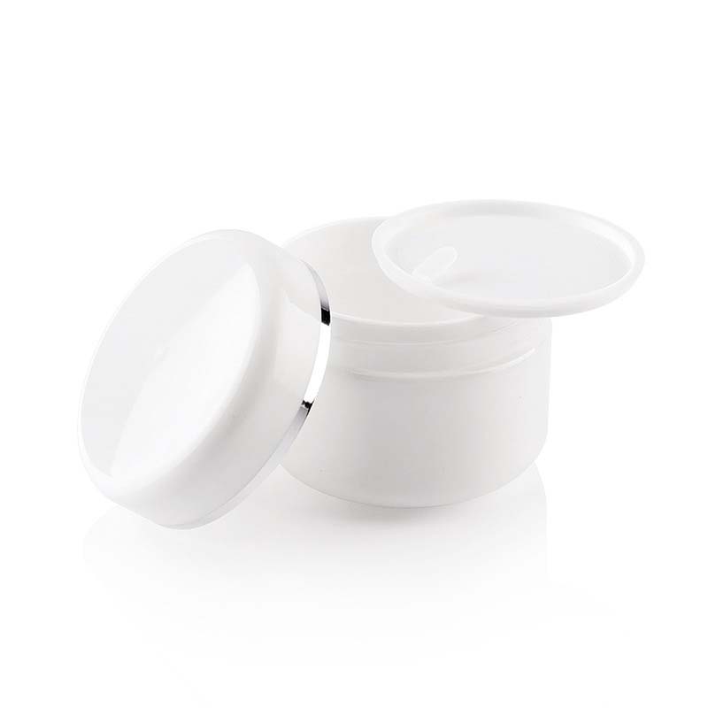 Low MOQ Silver edge plastic PP 100g face mask jar in stock