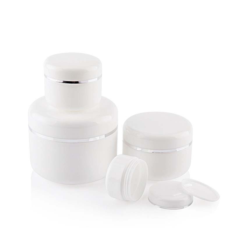 Low MOQ Silver edge plastic PP 100g face mask jar in stock