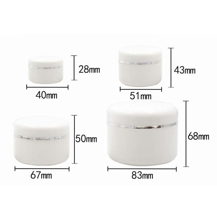Low MOQ Silver edge plastic PP 100g face mask jar in stock