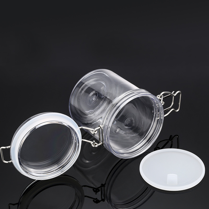 Low MOQ empty 500g 600g clear plastic PET giant large honey jar