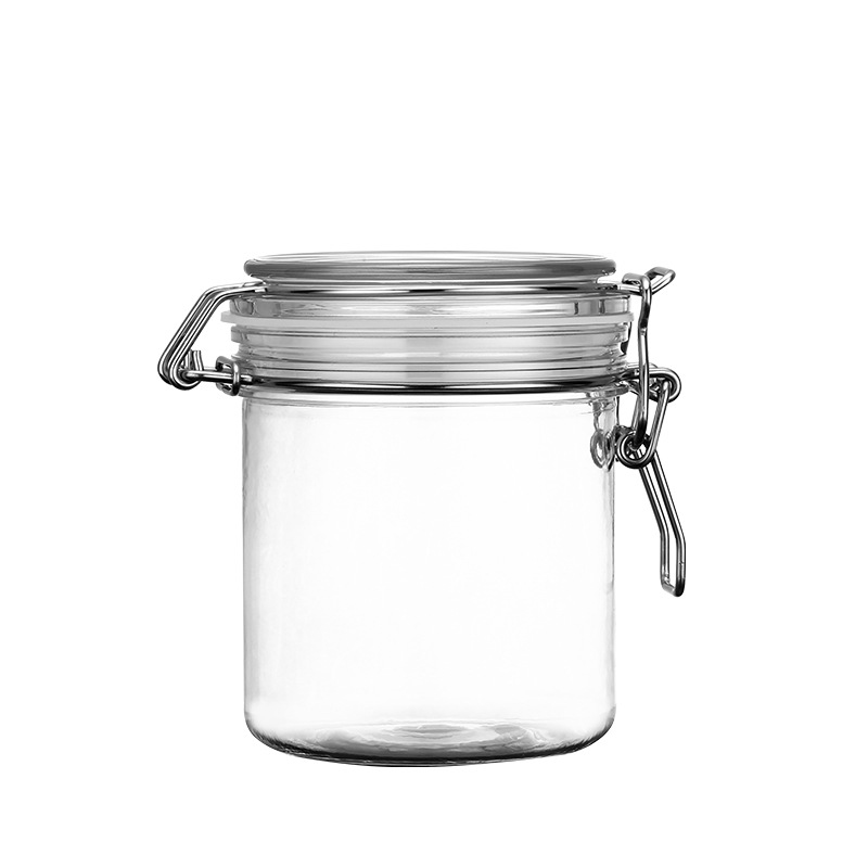 Low MOQ empty 500g 600g clear plastic PET giant large honey jar