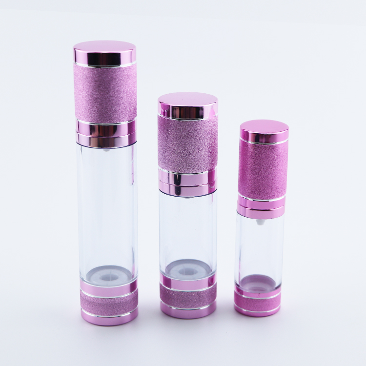 Low MOQ factory price hot sale airless pump bottle pink airless bottle 30ml