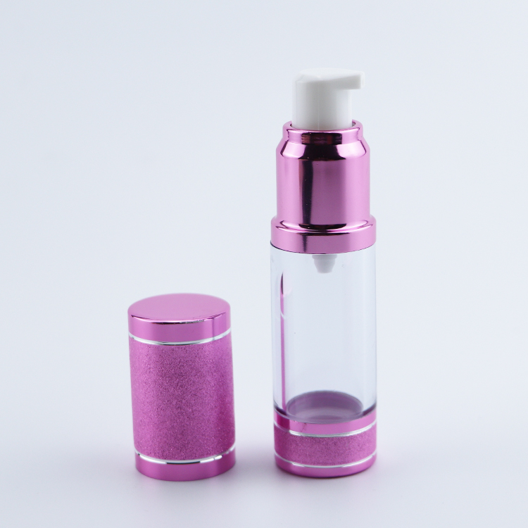Low MOQ factory price hot sale airless pump bottle pink airless bottle 30ml