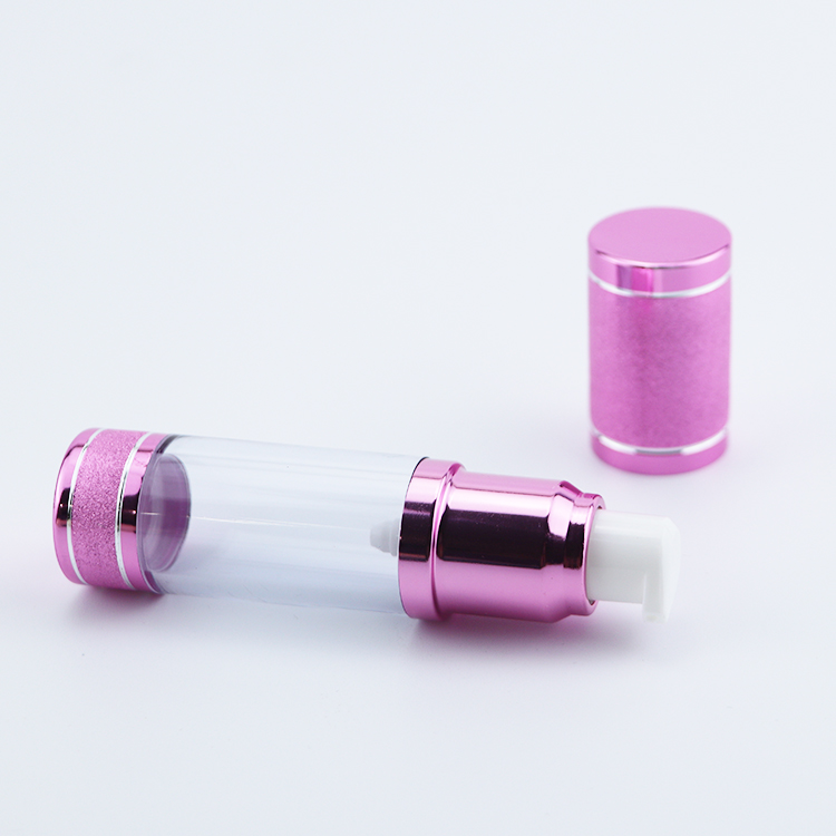 Low MOQ factory price hot sale airless pump bottle pink airless bottle 30ml