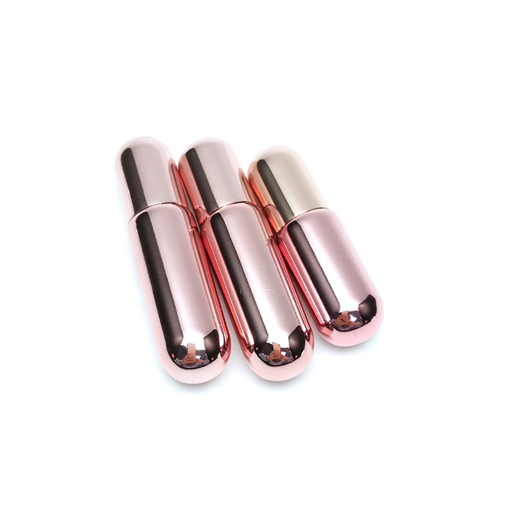 Low MOQ high quality empty 3ml 5ml rose gold UV glass roller bottle