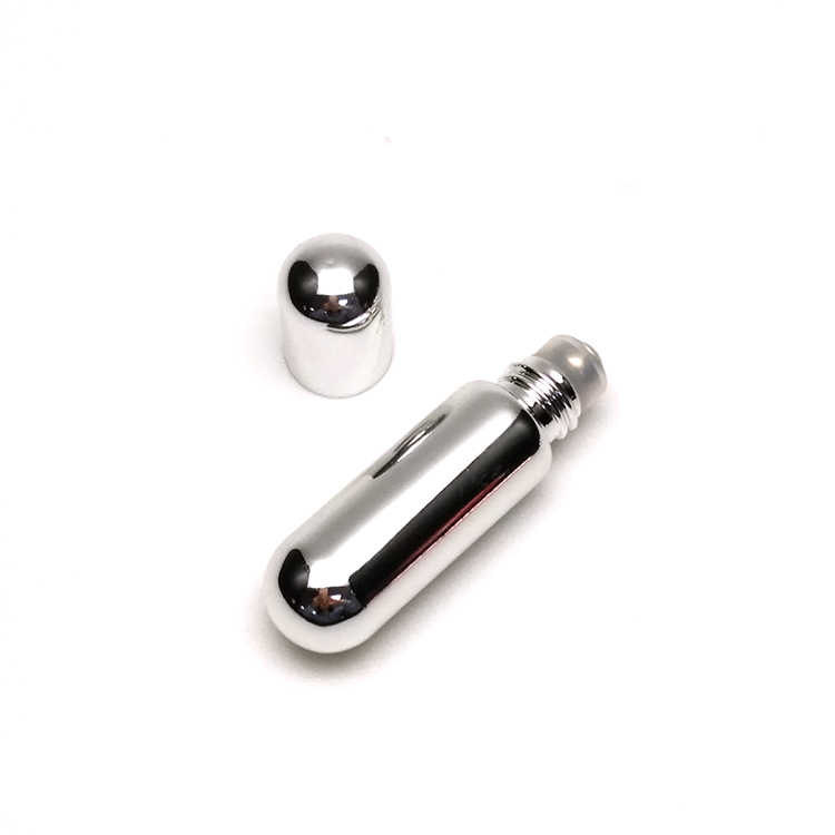 Low MOQ high quality empty 3ml 5ml rose gold UV glass roller bottle