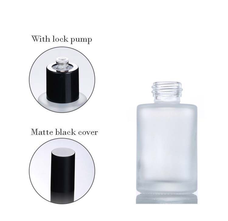 Low MOQ preferential price 30ml frosted glass pump lotion bottle