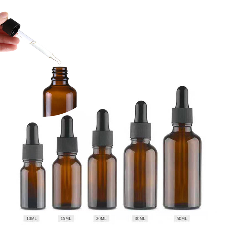 Low MOQ ready to ship empty amber 10 ml 30ml 120ml Dropper bottles for essential oils
