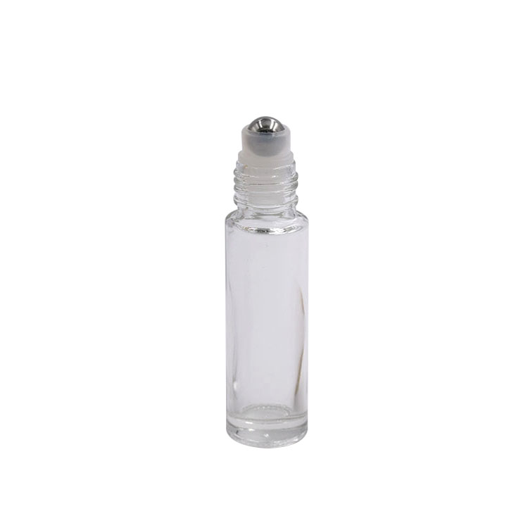 Low MOQ skin care 10ml 15ml clear glass roll bottle with bamboo lid in stock
