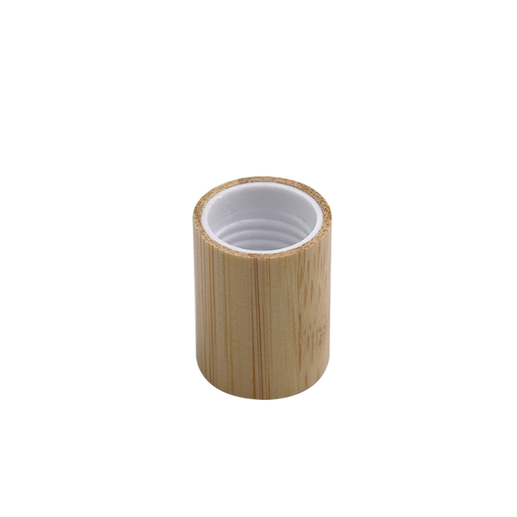 Low MOQ skin care 10ml 15ml clear glass roll bottle with bamboo lid in stock
