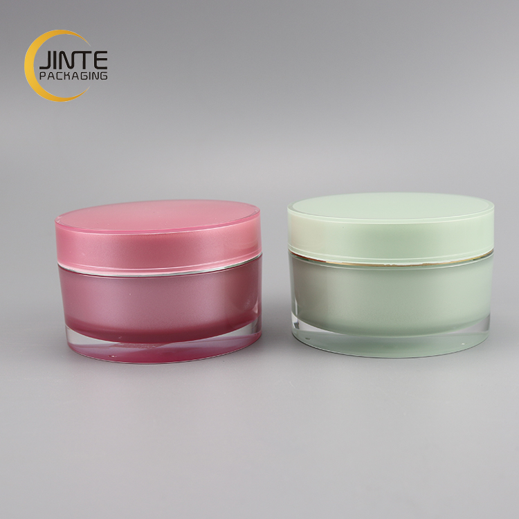 Low Moq Plastic Acrylic jars 0.17oz 0.34oz 0.5oz 1oz 1.7oz 4oz 7oz For Cosmetic Packaging Creams Serums