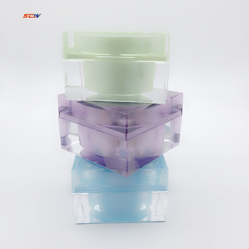 Low Price 50g Acrylic Four Side Cream Jar Cream Bottle