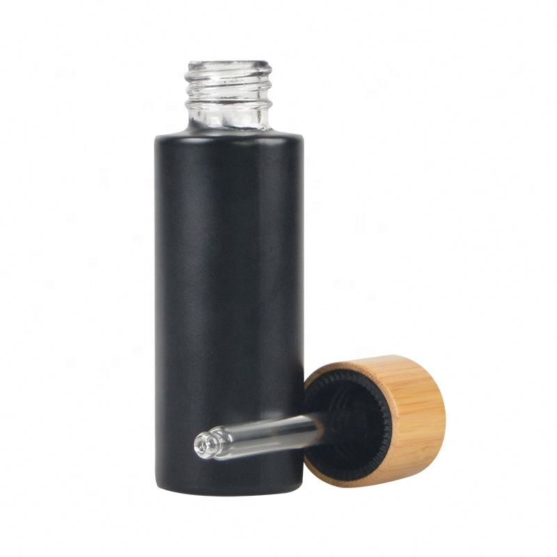 Low Price Matte Black Frosted Glass Bottle