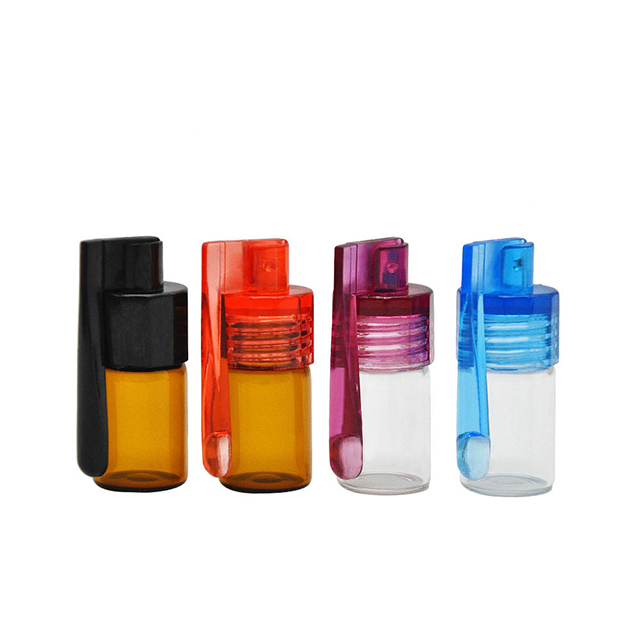Low Price Plastic Child Prood Coloured Glass Herb Tobacco Bottle with Lid Cube Jar