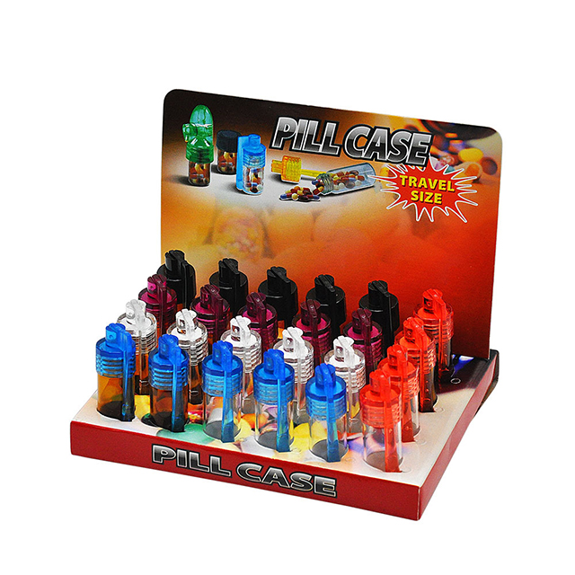 Low Price Plastic Child Prood Coloured Glass Herb Tobacco Bottle with Lid Cube Jar