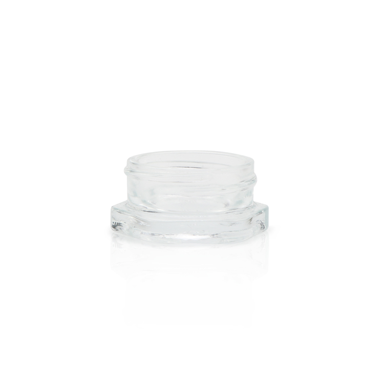 Low Profile 3ml 5ml 7ml clear child resistant proof lid CBD wax oil concentrate glass containers jar with childproof cap