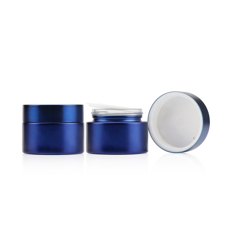 Low moq 30 ml 50 gram empty cream cylinder containers faceted frosted jar with silver lids for skincare