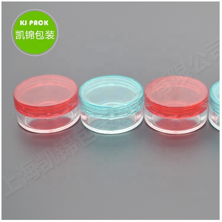 Low price best selling small round plastic cosmetic cream jar with mix colors lids in stock