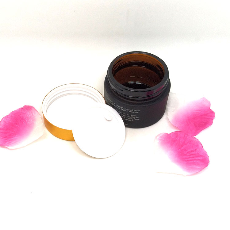 Low price matte black glass cosmetic cream jar empty round container 50 ml 50g