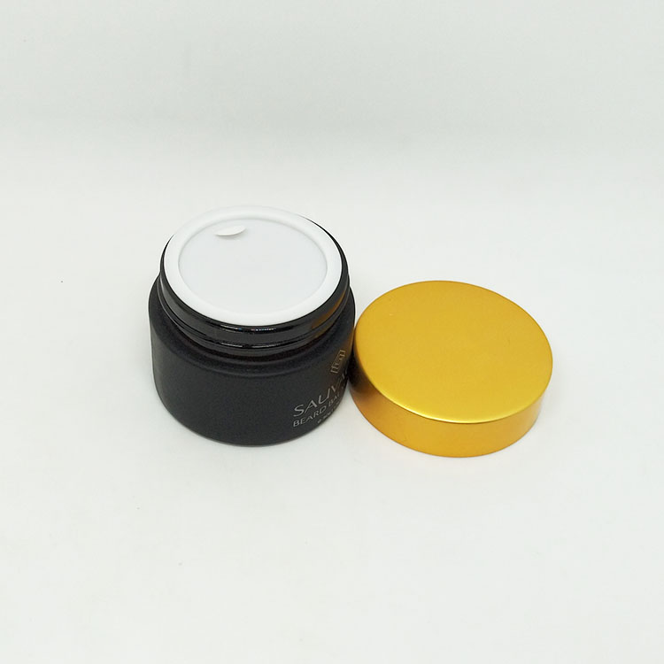Low price matte black glass cosmetic cream jar empty round container 50 ml 50g