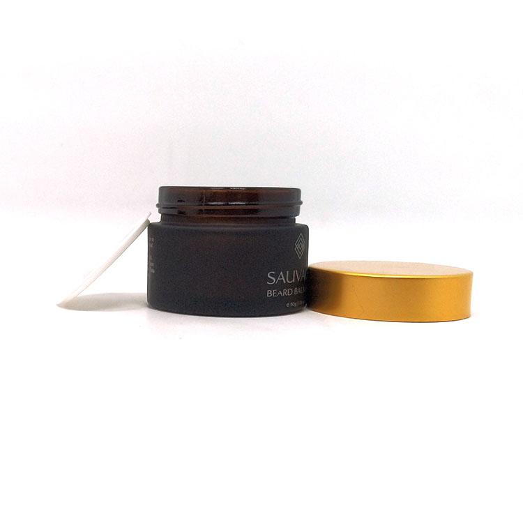 Low price matte black glass cosmetic cream jar empty round container 50 ml 50g