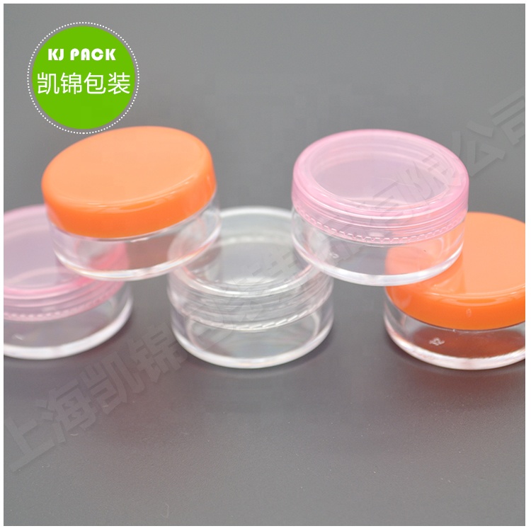 Low price wholesale colorful round clear empty plastic cosmetic cream jar with lid in stock